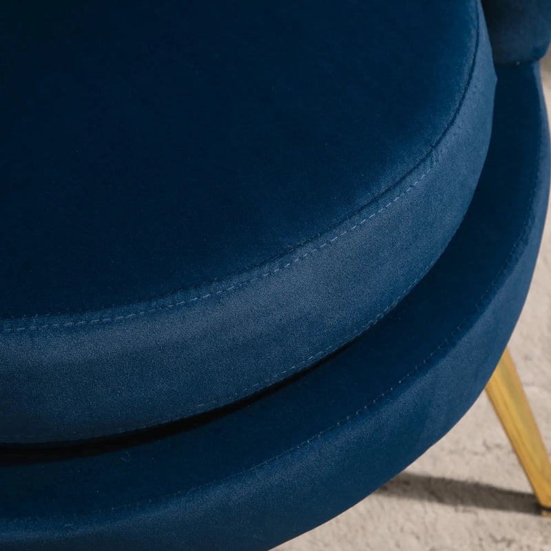 Aosom Chair Modern Chair with Velvet-Touch Fabric and Gold Metal Legs - Available in 5 Colours