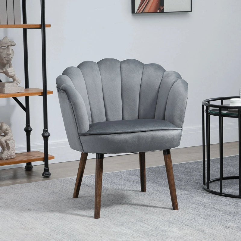 Aosom Chair Modern Chair with Velvet-Touch Fabric - Available in 2 Colours