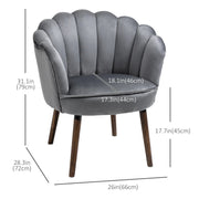 Aosom Chair Modern Chair with Velvet-Touch Fabric - Available in 2 Colours