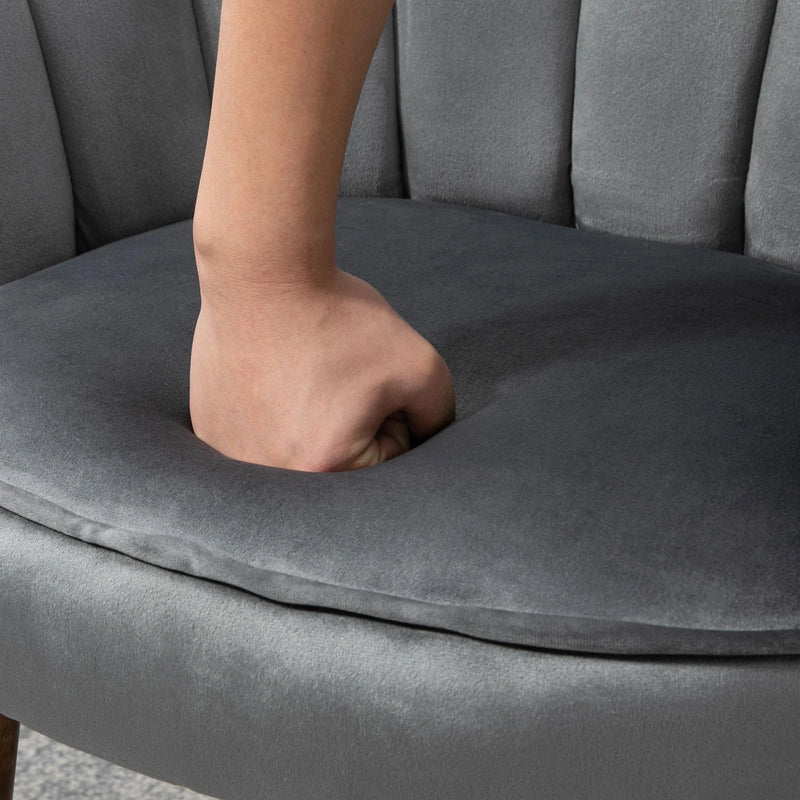 Aosom Chair Modern Chair with Velvet-Touch Fabric - Available in 2 Colours