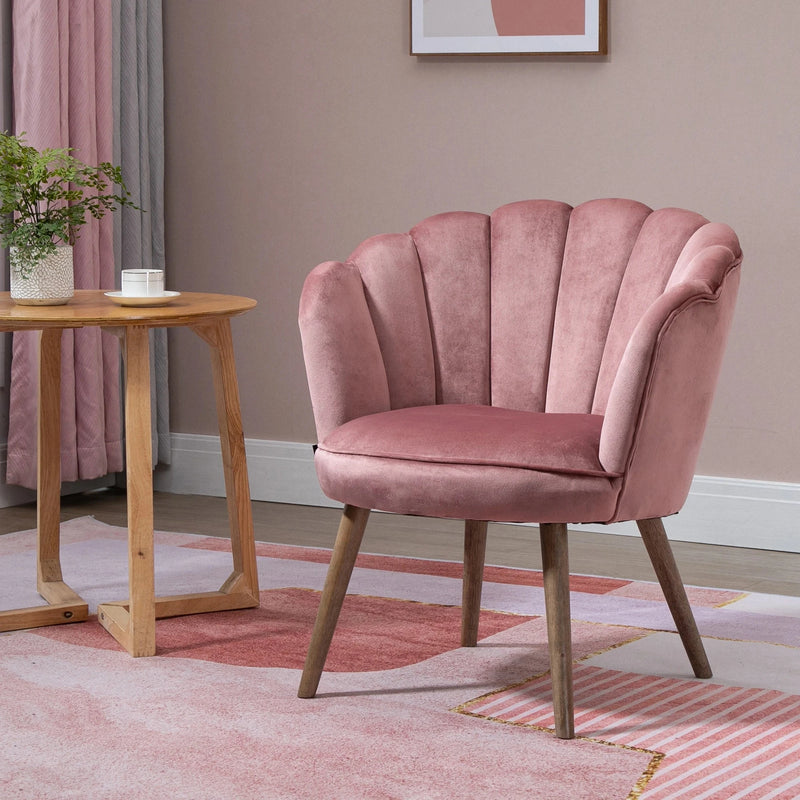 Aosom Chair Modern Chair with Velvet-Touch Fabric - Available in 2 Colours