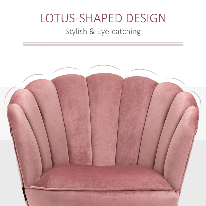 Aosom Chair Modern Chair with Velvet-Touch Fabric - Available in 2 Colours