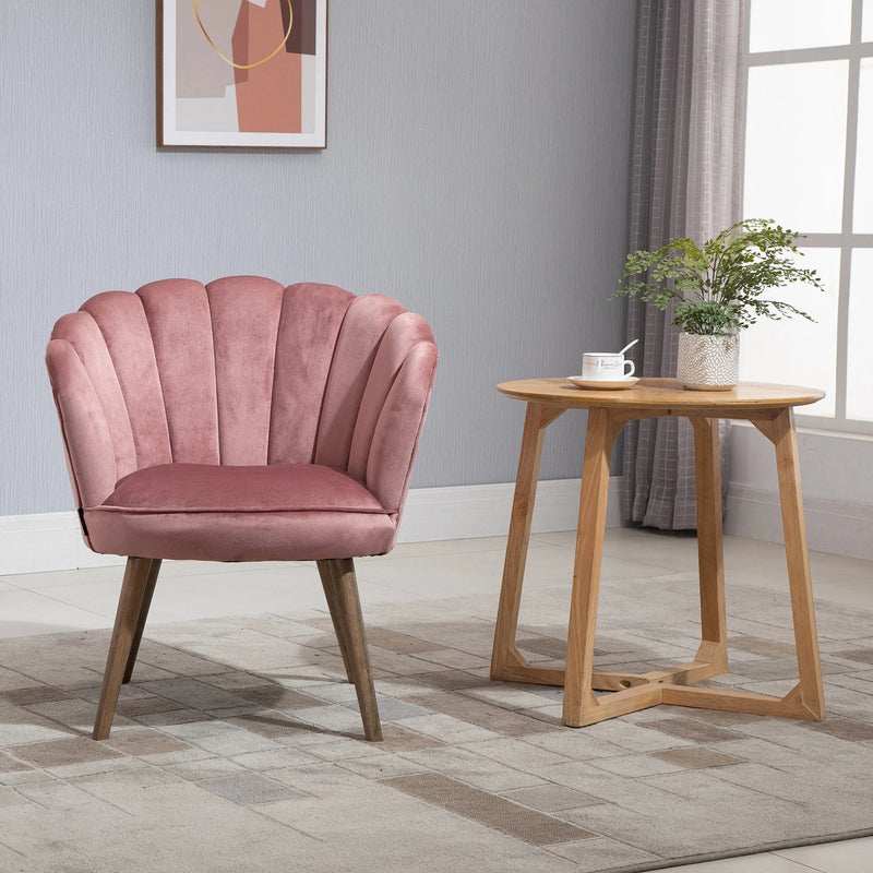 Aosom Chair Modern Chair with Velvet-Touch Fabric - Available in 2 Colours
