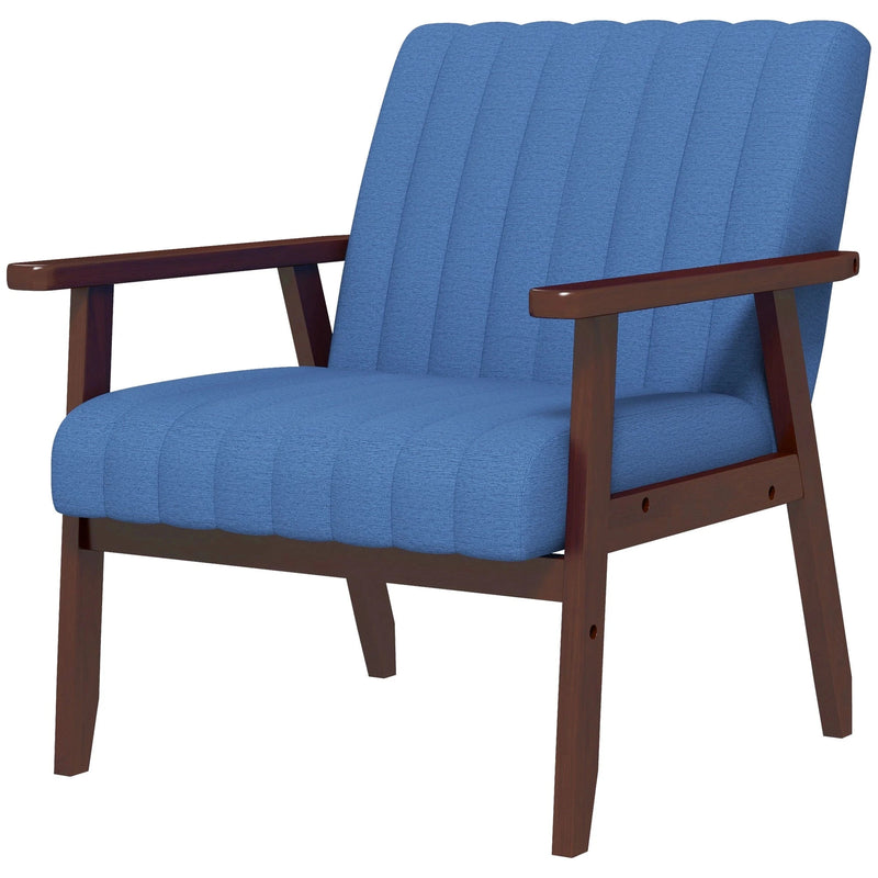Aosom Chair Modern Upholstered Chair with Wood Legs - Available in 3 Colours