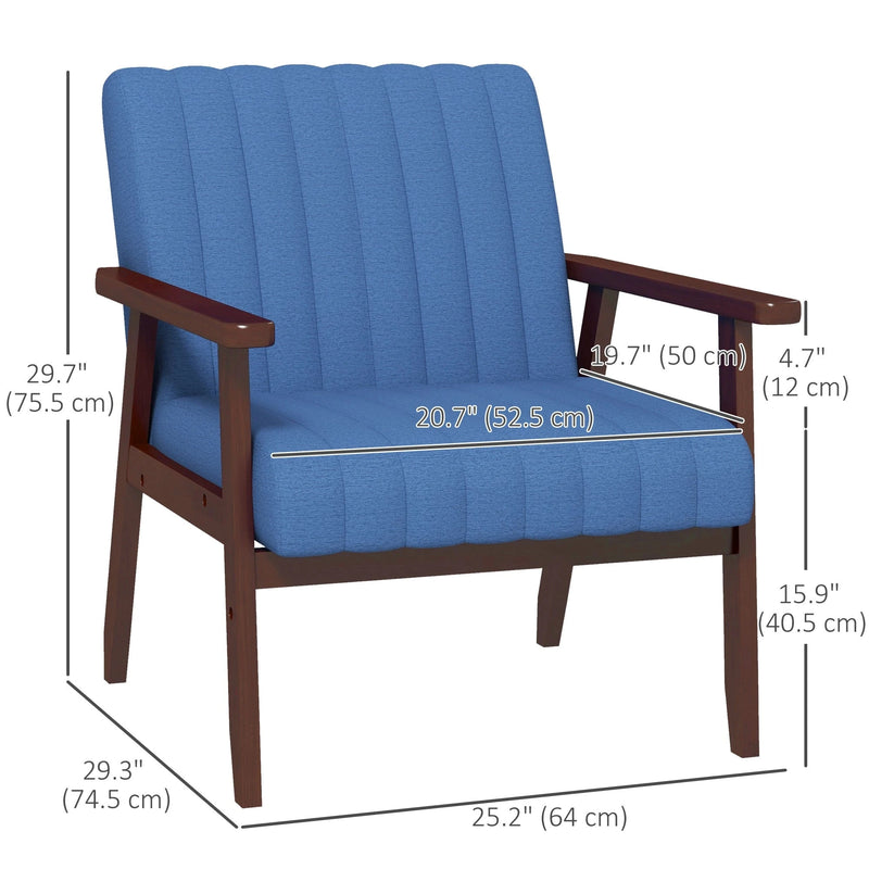 Aosom Chair Modern Upholstered Chair with Wood Legs - Available in 3 Colours