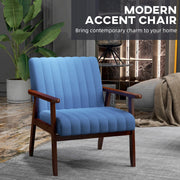 Aosom Chair Modern Upholstered Chair with Wood Legs - Available in 3 Colours