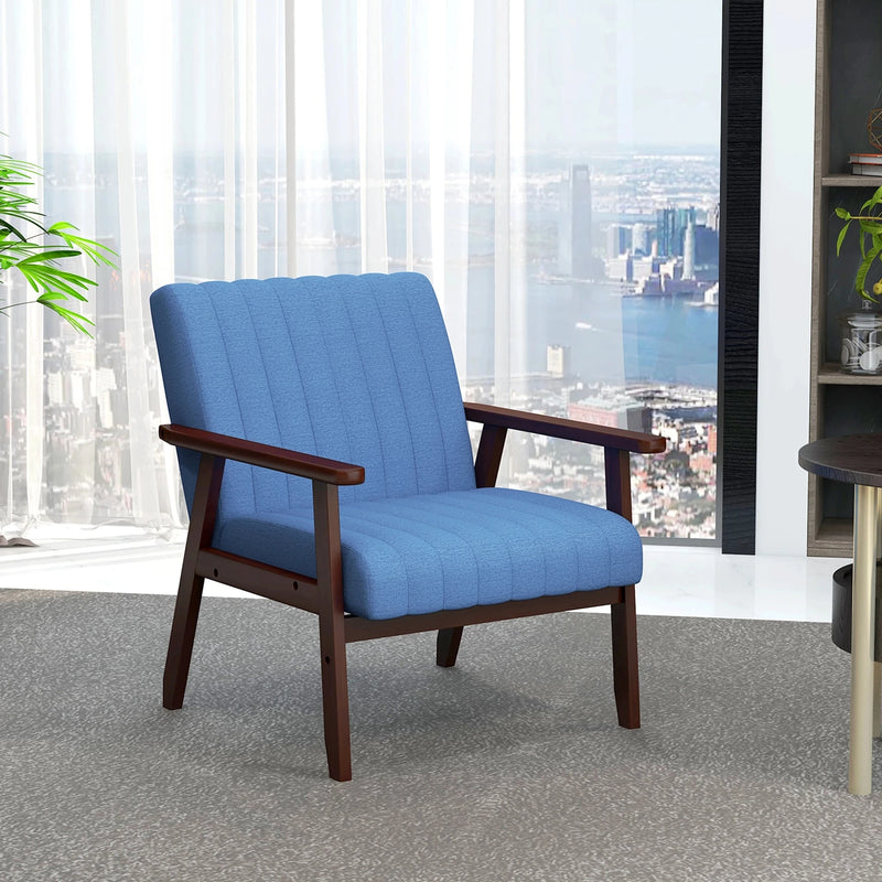 Aosom Chair Modern Upholstered Chair with Wood Legs - Available in 3 Colours