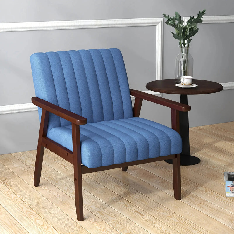 Aosom Chair Modern Upholstered Chair with Wood Legs - Available in 3 Colours