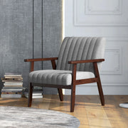 Aosom Chair Modern Upholstered Chair with Wood Legs - Available in 3 Colours