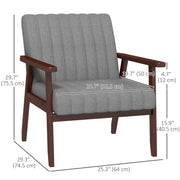 Aosom Chair Modern Upholstered Chair with Wood Legs - Available in 3 Colours