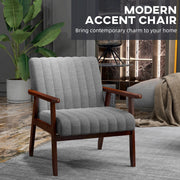 Aosom Chair Modern Upholstered Chair with Wood Legs - Available in 3 Colours