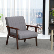 Aosom Chair Modern Upholstered Chair with Wood Legs - Available in 3 Colours