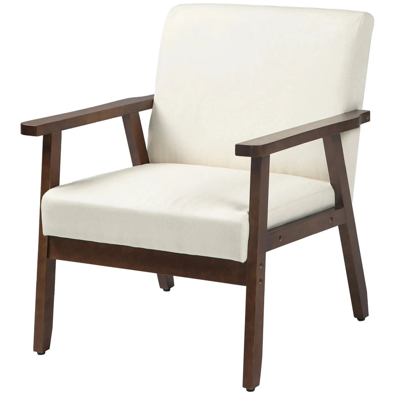 Aosom Chair Modern Upholstered Chair with Wood Legs - Available in 3 Colours