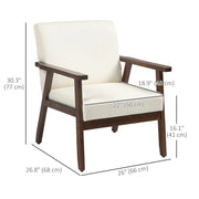 Aosom Chair Modern Upholstered Chair with Wood Legs - Available in 3 Colours