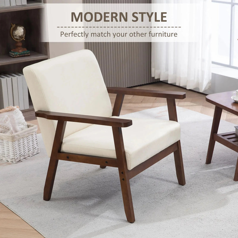 Aosom Chair Modern Upholstered Chair with Wood Legs - Available in 3 Colours