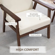 Aosom Chair Modern Upholstered Chair with Wood Legs - Available in 3 Colours