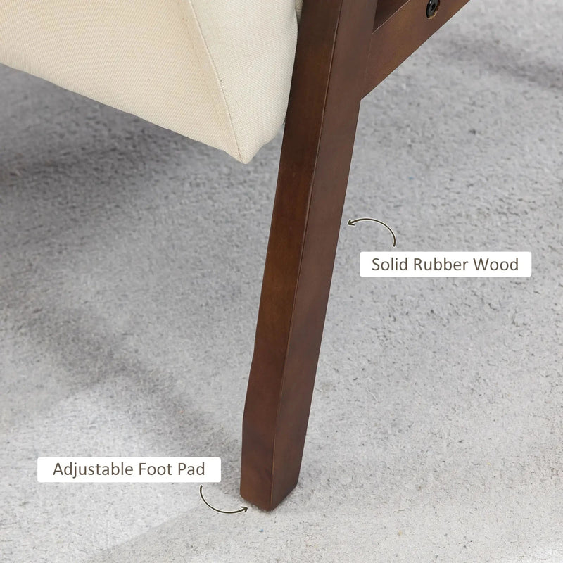 Aosom Chair Modern Upholstered Chair with Wood Legs - Available in 3 Colours