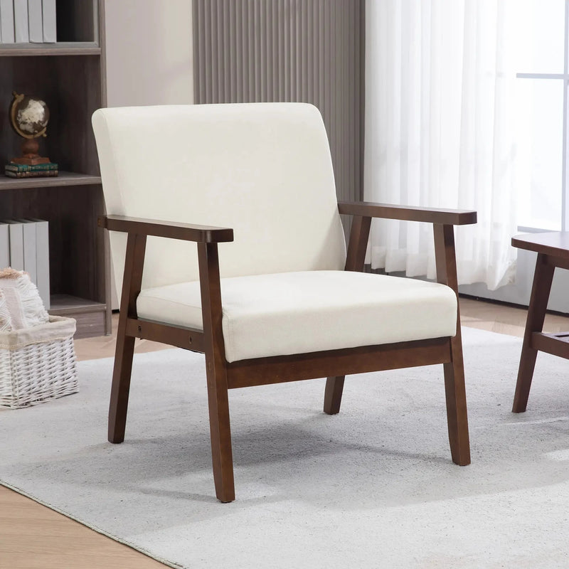 Aosom Chair Modern Upholstered Chair with Wood Legs - Available in 3 Colours