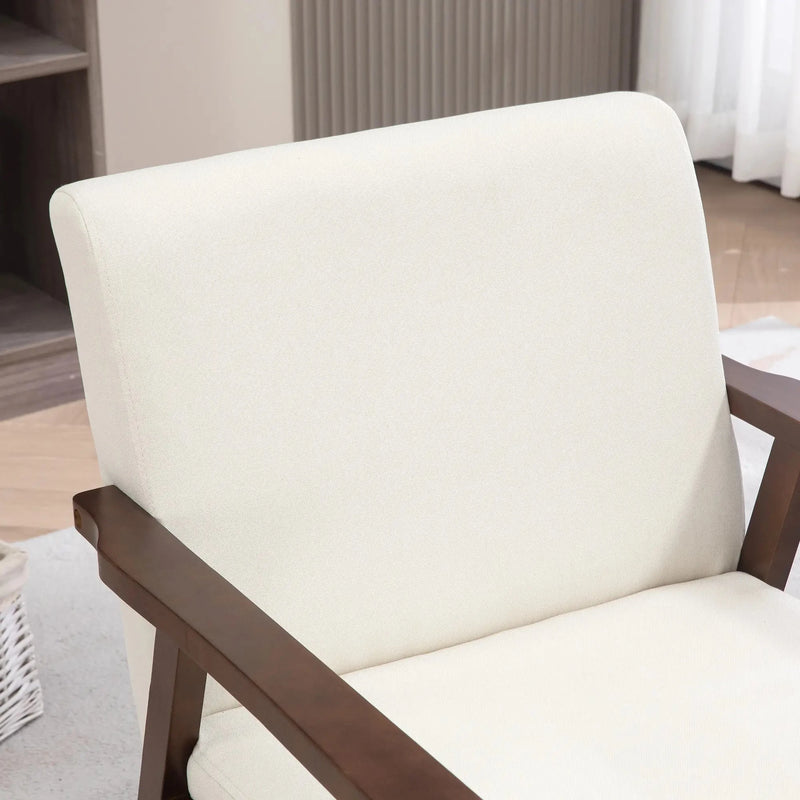 Aosom Chair Modern Upholstered Chair with Wood Legs - Available in 3 Colours