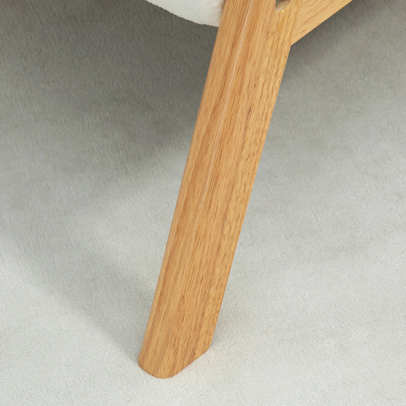 Aosom Chair Upholstered Lounge Chair with Rubber Wood Frame Throw Pillows and Comfortable Cushion - Available in 2 Colours