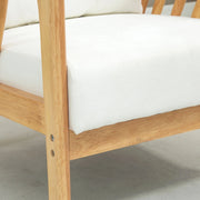 Aosom Chair Upholstered Lounge Chair with Rubber Wood Frame Throw Pillows and Comfortable Cushion - Available in 2 Colours