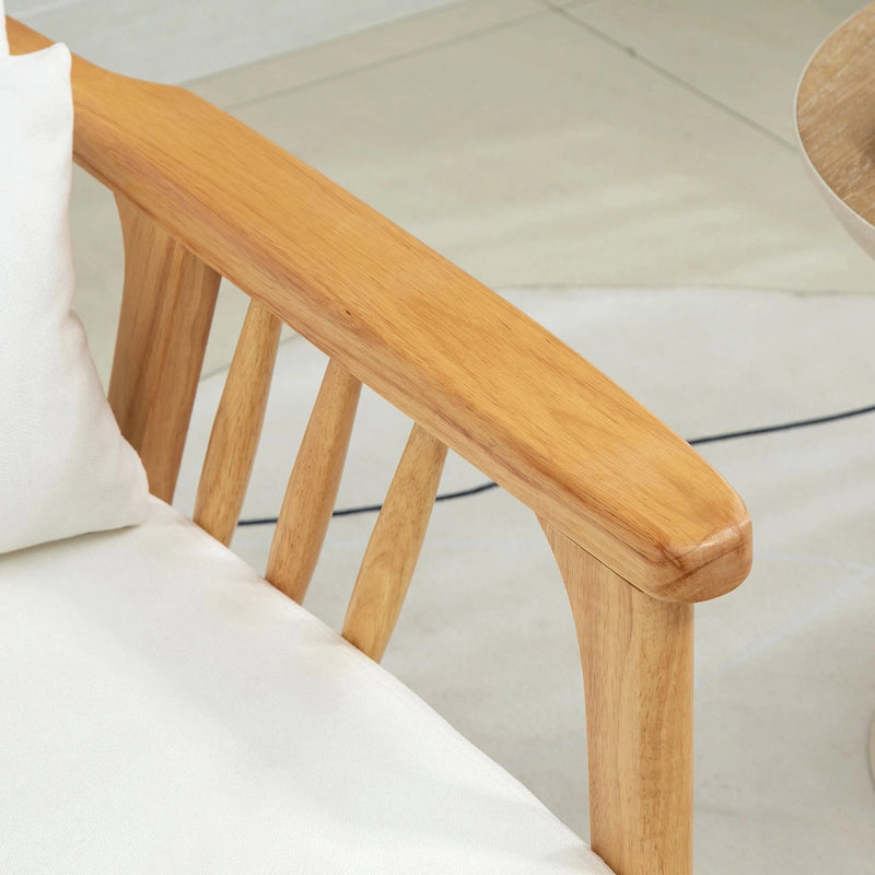 Aosom Chair Upholstered Lounge Chair with Rubber Wood Frame Throw Pillows and Comfortable Cushion - Available in 2 Colours