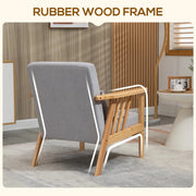 Aosom Chair Upholstered Lounge Chair with Rubber Wood Frame Throw Pillows and Comfortable Cushion - Available in 2 Colours