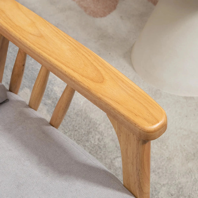 Aosom Chair Upholstered Lounge Chair with Rubber Wood Frame Throw Pillows and Comfortable Cushion - Available in 2 Colours