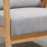 Aosom Chair Upholstered Lounge Chair with Rubber Wood Frame Throw Pillows and Comfortable Cushion - Available in 2 Colours