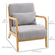 Aosom Chair Velvet Fabric Lounge Chair - Available in 2 Colours