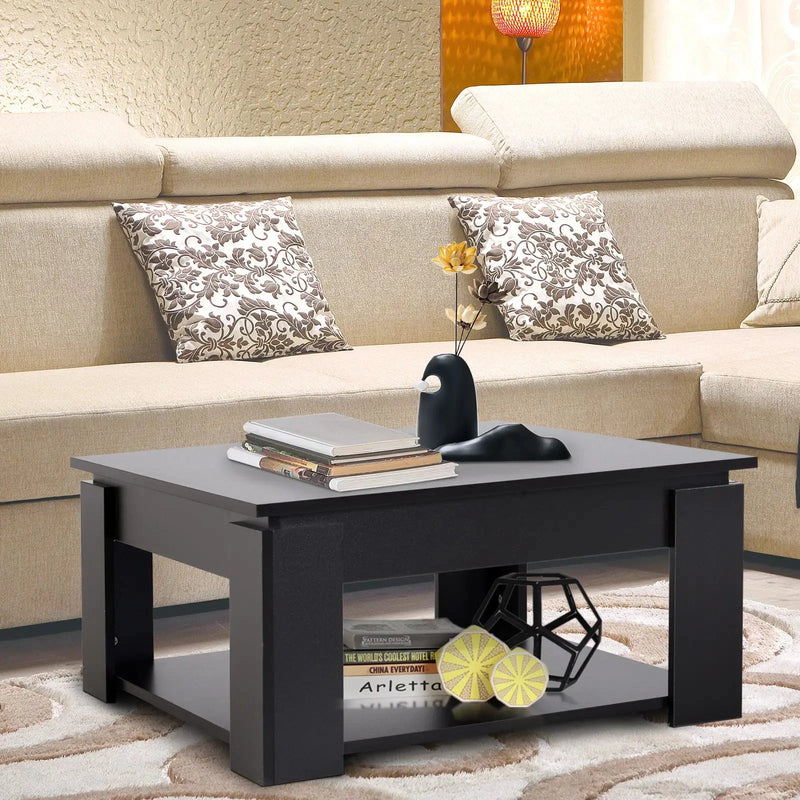 Aosom Coffee Table 2-Tier Simple Modern Coffee Table - Available in 2 Colours