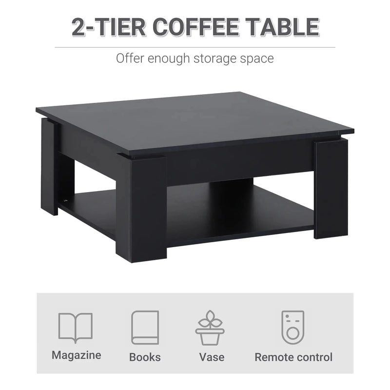 Aosom Coffee Table 2-Tier Simple Modern Coffee Table - Available in 2 Colours