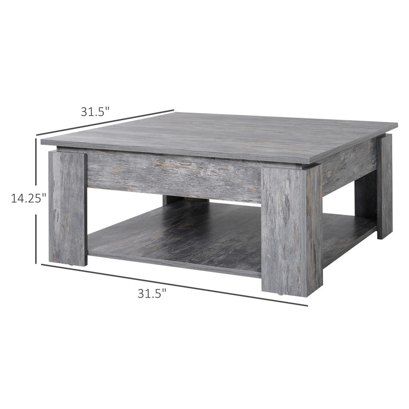 Aosom Coffee Table 2-Tier Simple Modern Coffee Table - Available in 2 Colours