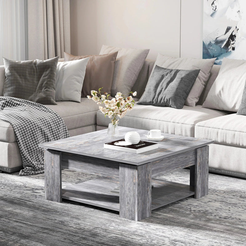 Aosom Coffee Table 2-Tier Simple Modern Coffee Table - Available in 2 Colours