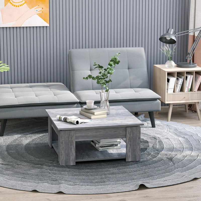 Aosom Coffee Table 2-Tier Simple Modern Coffee Table - Available in 2 Colours