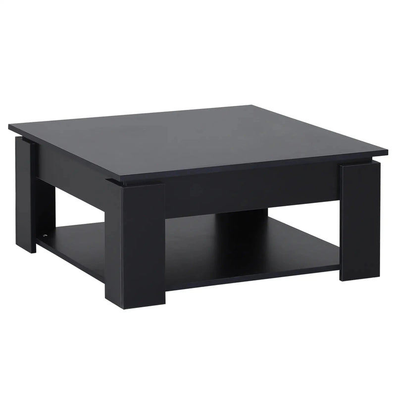 Aosom Coffee Table Black 2-Tier Simple Modern Coffee Table - Available in 2 Colours