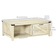 Aosom Coffee Table Coffee Table with Drawer And Open Storage Shelf - Available in 3 Colours
