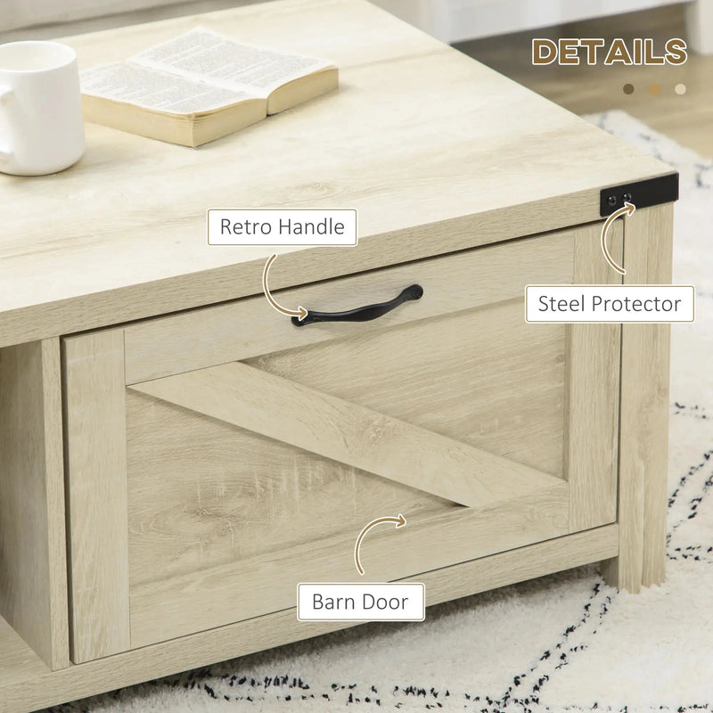 Aosom Coffee Table Coffee Table with Drawer And Open Storage Shelf - Available in 3 Colours
