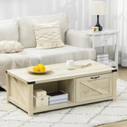 Aosom Coffee Table Coffee Table with Drawer And Open Storage Shelf - Available in 3 Colours