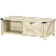 Aosom Coffee Table Coffee Table with Drawer And Open Storage Shelf - Available in 3 Colours