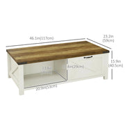 Aosom Coffee Table Coffee Table with Drawer And Open Storage Shelf - Available in 3 Colours