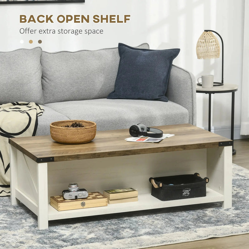 Aosom Coffee Table Coffee Table with Drawer And Open Storage Shelf - Available in 3 Colours