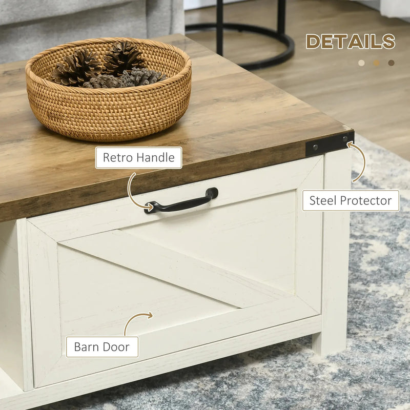 Aosom Coffee Table Coffee Table with Drawer And Open Storage Shelf - Available in 3 Colours