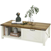 Aosom Coffee Table Coffee Table with Drawer And Open Storage Shelf - Available in 3 Colours