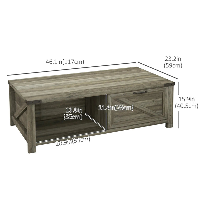 Aosom Coffee Table Coffee Table with Drawer And Open Storage Shelf - Available in 3 Colours