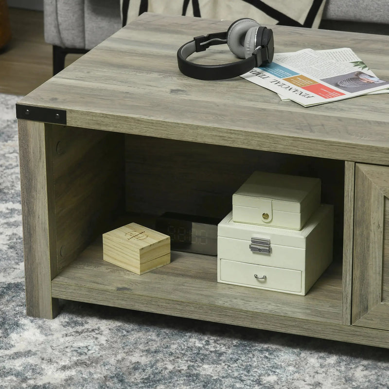 Aosom Coffee Table Coffee Table with Drawer And Open Storage Shelf - Available in 3 Colours