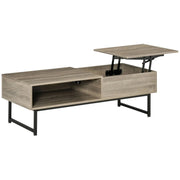 Aosom Coffee Table Grey Modern Lift Top Coffee Table with Hidden Storage and Metal Frame - Available in 2 Colours