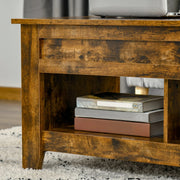 Aosom Coffee Table Lift Top Coffee Table with Hidden Storage Compartment and Open Shelves - Available in 5 Colours