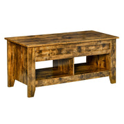 Aosom Coffee Table Lift Top Coffee Table with Hidden Storage Compartment and Open Shelves - Available in 5 Colours