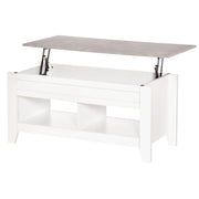 Aosom Coffee Table Lift Top Coffee Table with Hidden Storage Compartment and Open Shelves - Available in 5 Colours